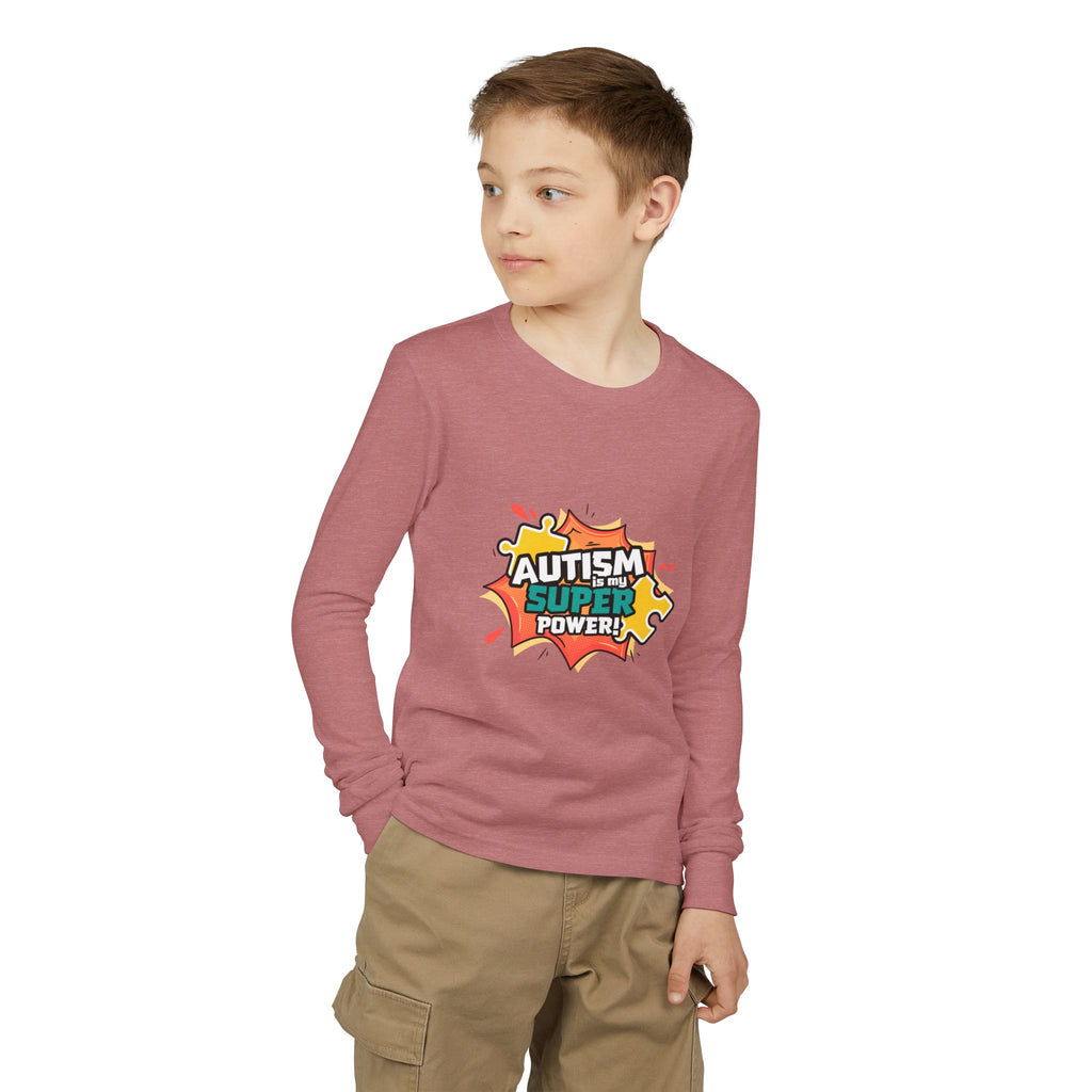 Autism Super Power Youth Long Sleeve Tee