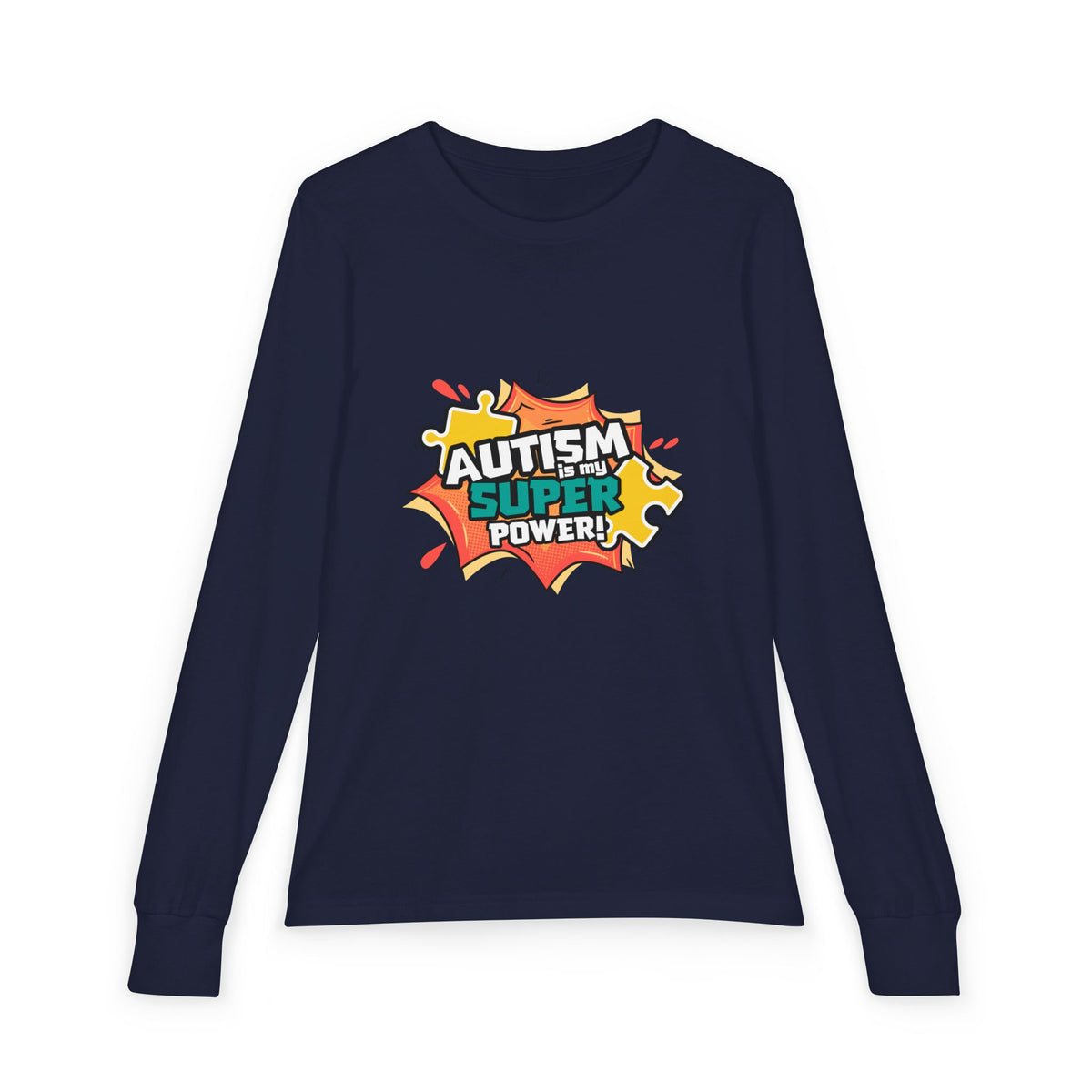 Autism Super Power Youth Long Sleeve Tee