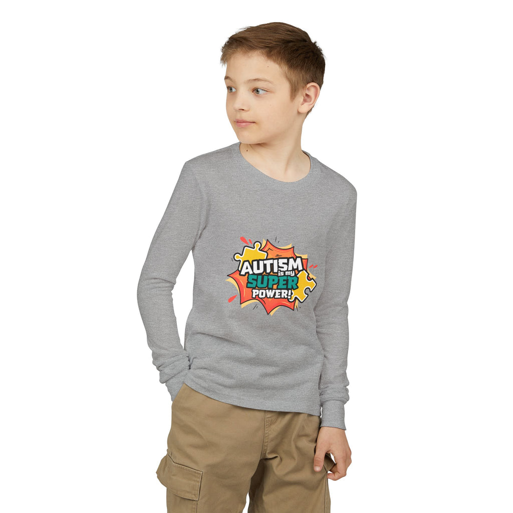 Autism Super Power Youth Long Sleeve Tee