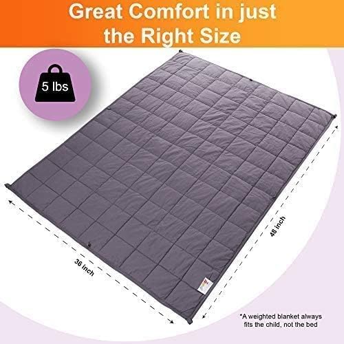 Kids Weighted Blanket with Cover – 5 lb, 36" x 48"