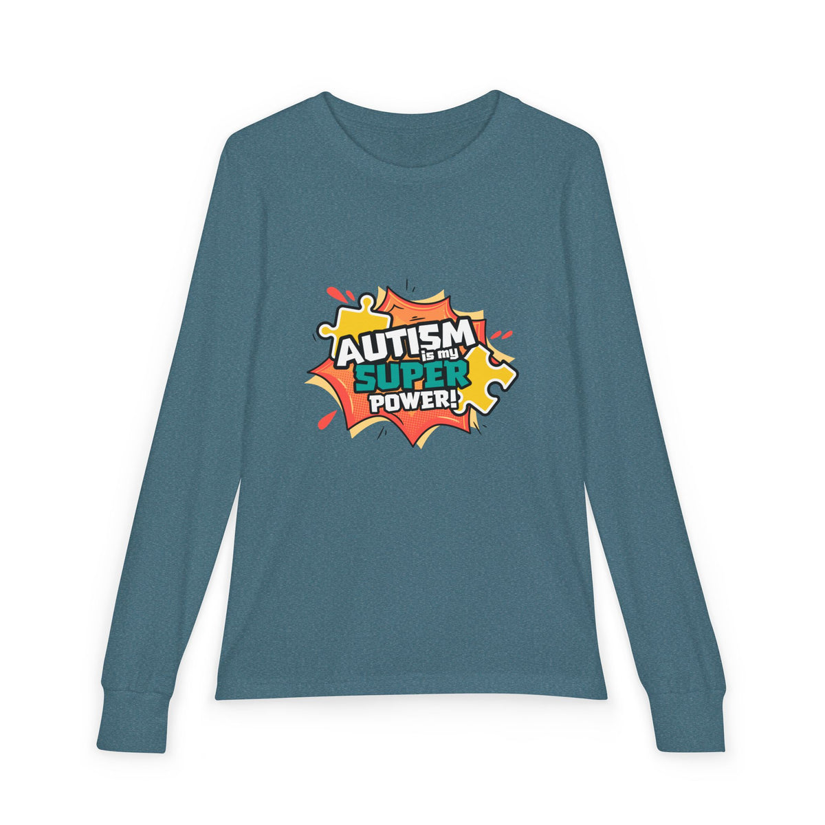 Autism Super Power Youth Long Sleeve Tee