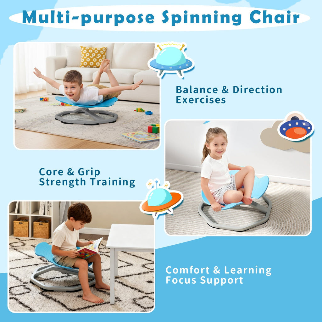 Kids Sensory Swivel Chair – 360° Spin, Metal Base