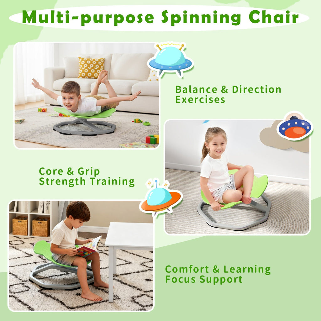 Kids Sensory Swivel Chair – 360° Spin, Metal Base