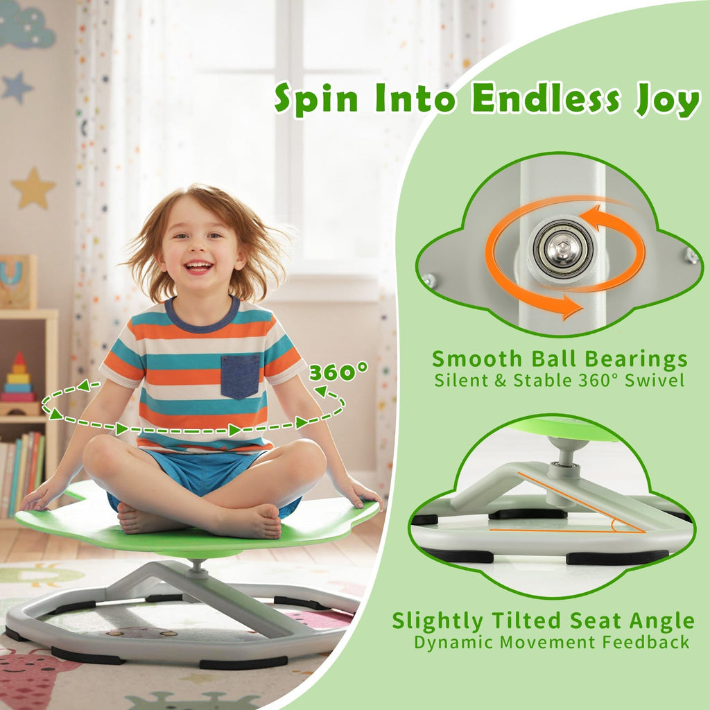 Kids Sensory Swivel Chair – 360° Spin, Metal Base
