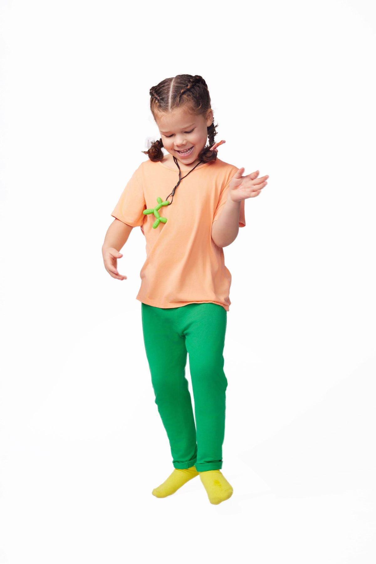 The Everyday Sensory-Friendly Tee + Chewy Necklace (Coral)