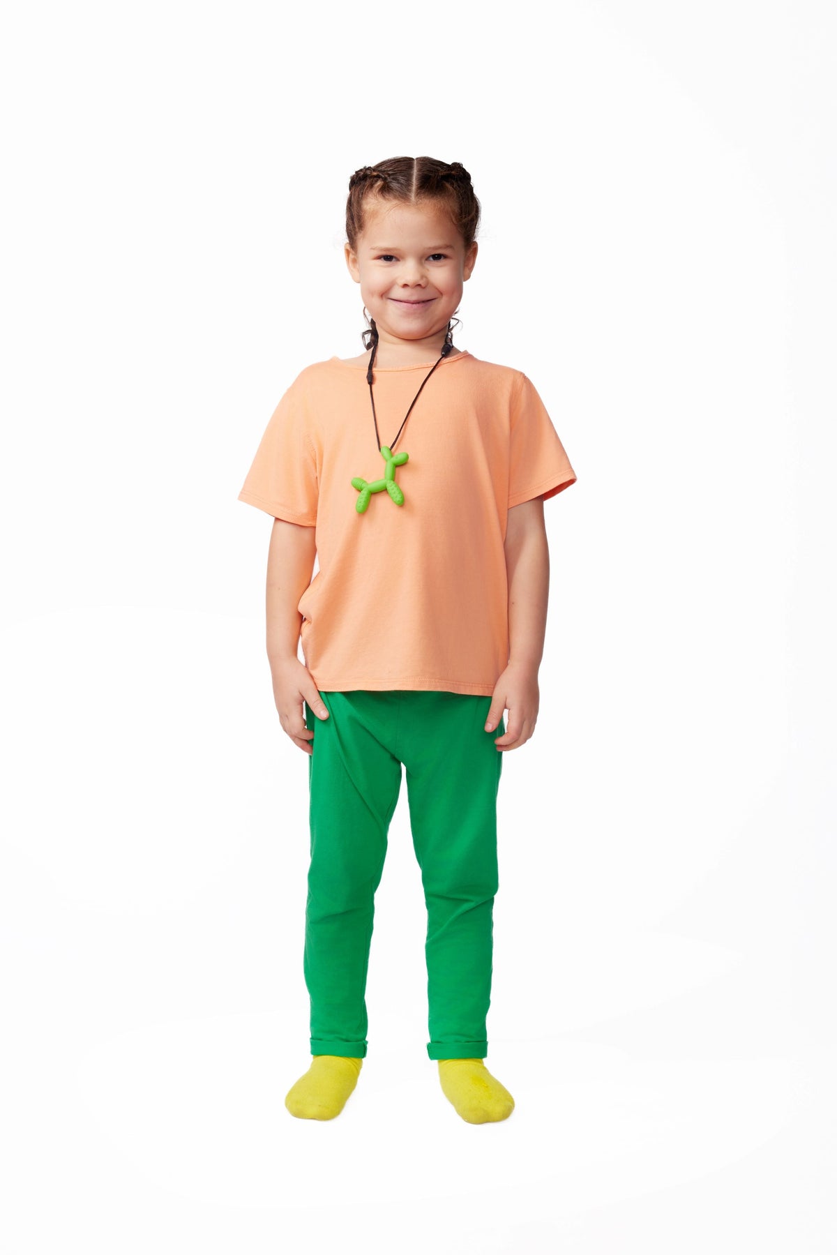 The Everyday Sensory-Friendly Tee + Chewy Necklace (Coral)