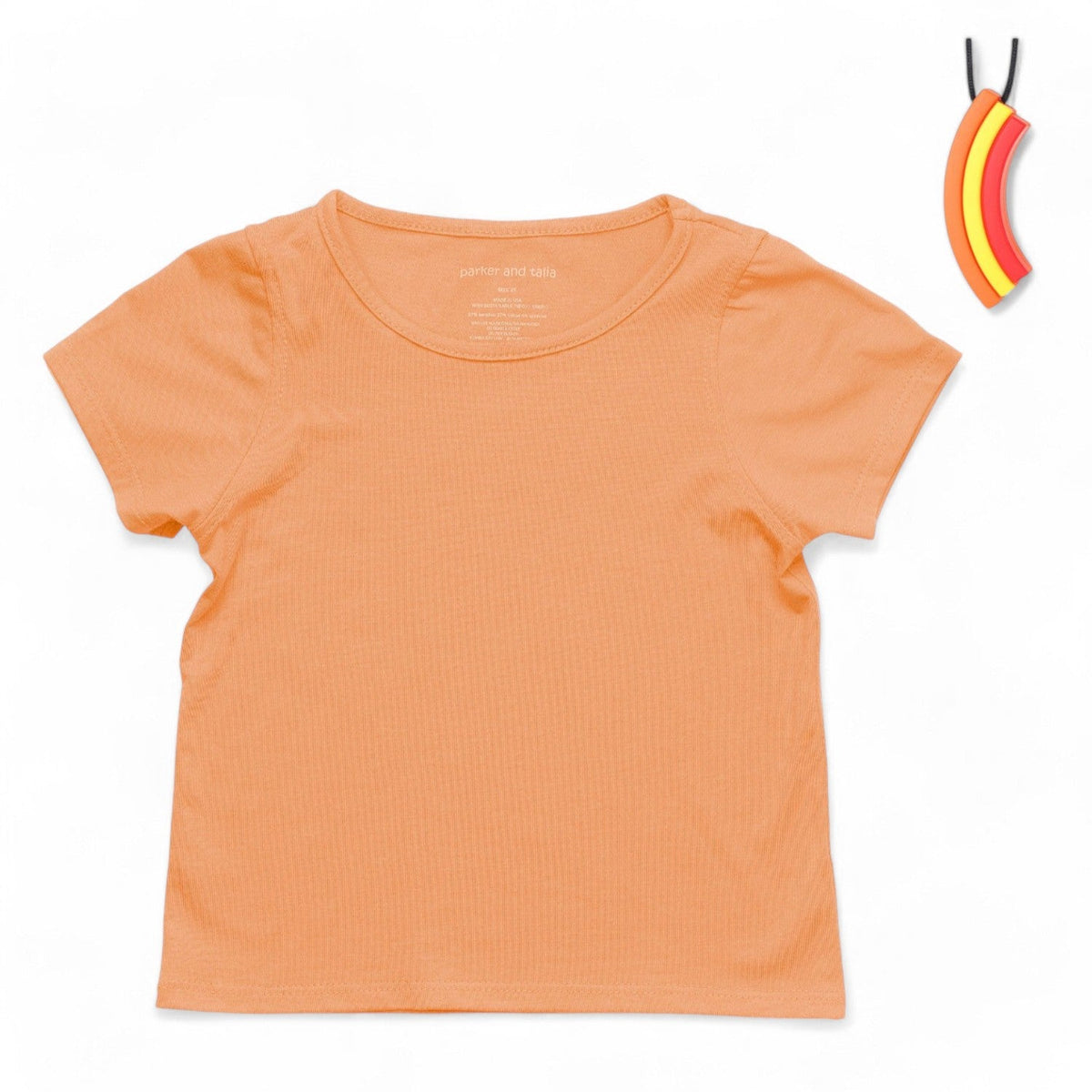 The Everyday Sensory-Friendly Tee + Chewy Necklace (Coral)